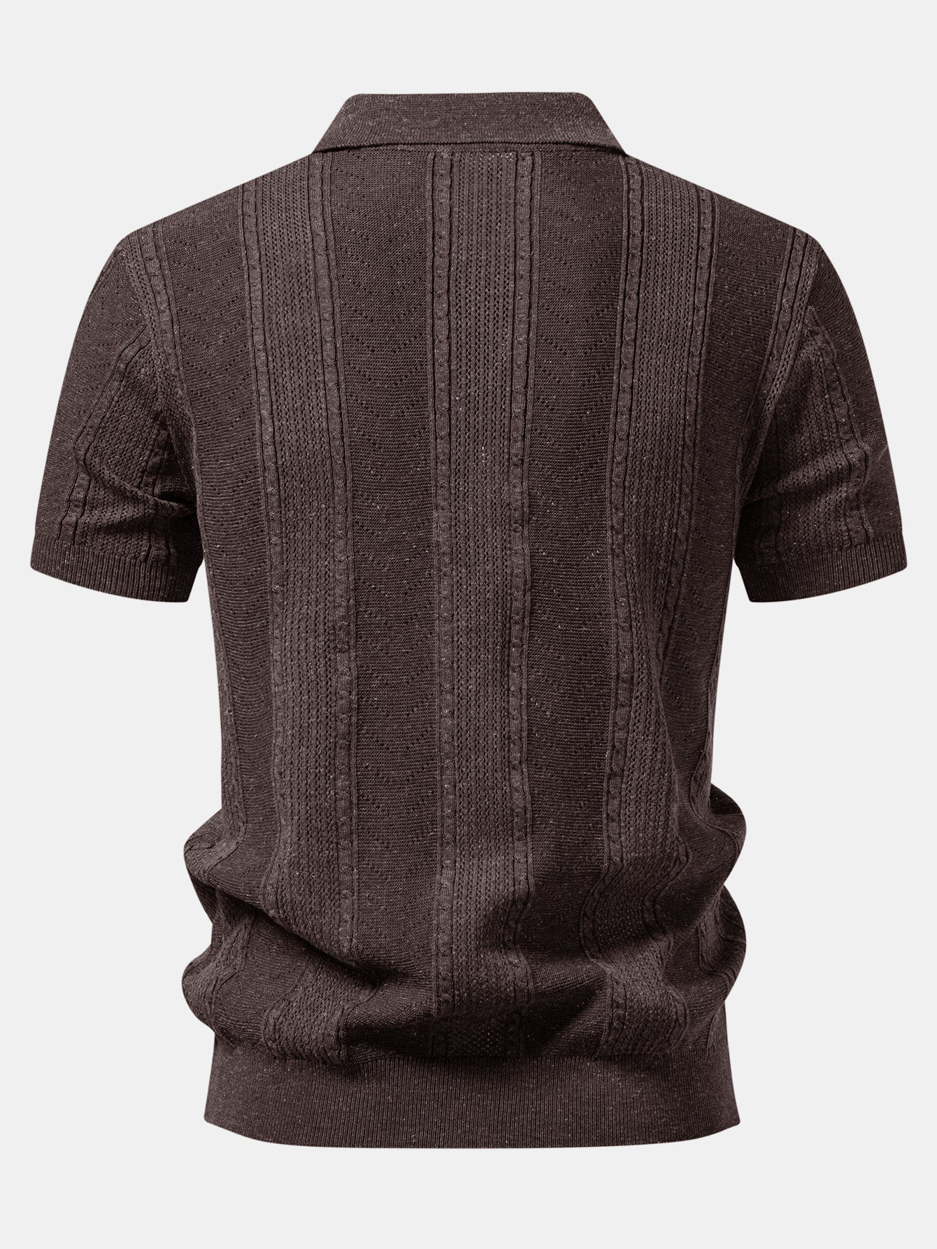 Linen Textured Knit Polo & Slim Fit Tapered Trousers