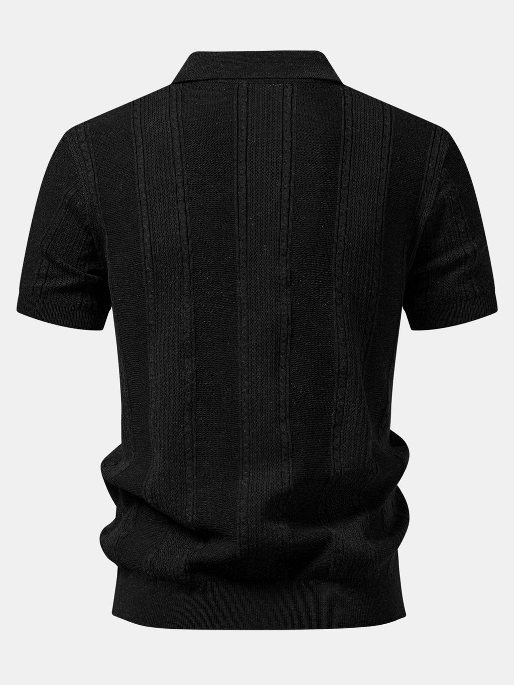 Linen Textured Knit Polo & Slim Fit Tapered Trousers