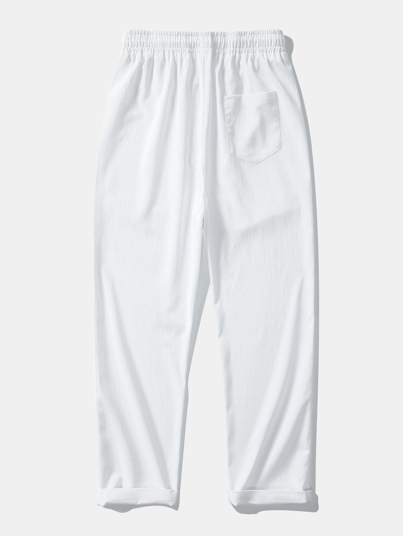 Textured Jacquard Open Knit Shirt & Crinkle Textured Straight Leg Pants