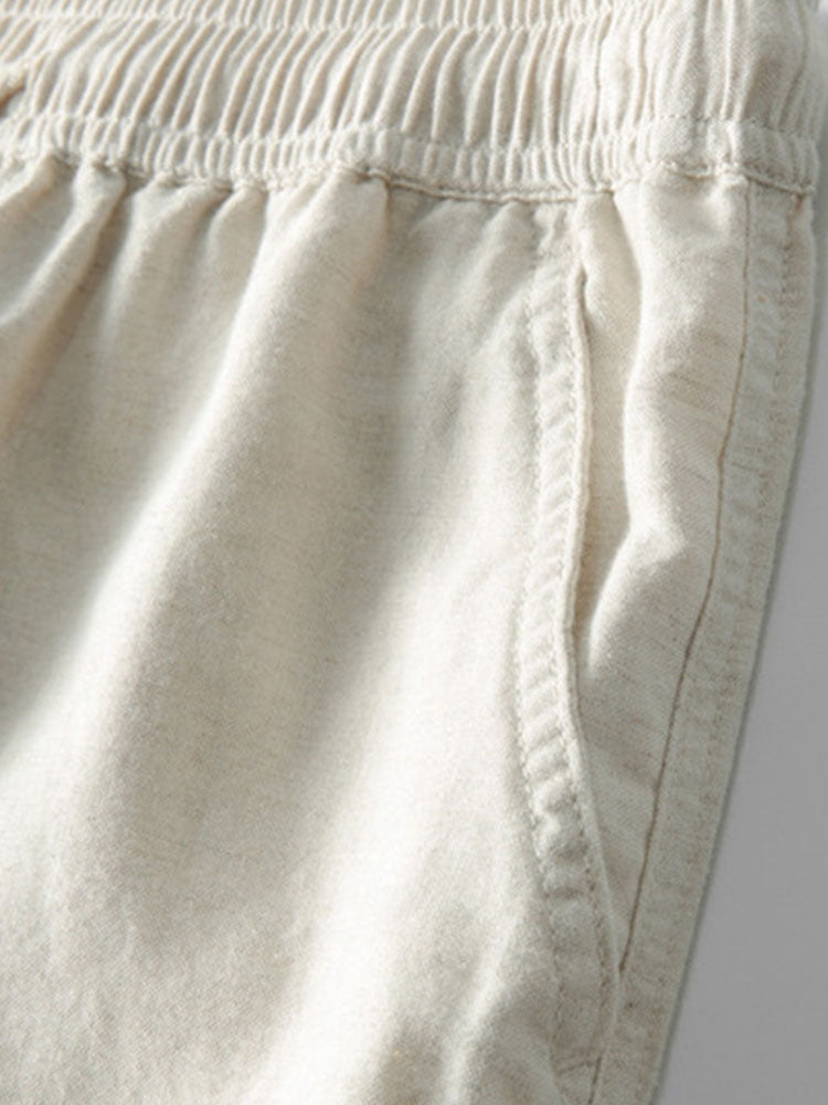 Linen Textured Knit Polo & Straight Leg Linen Pants