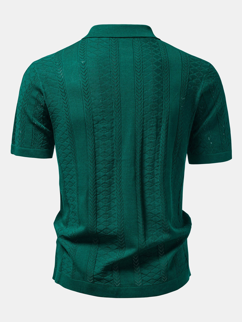 Textured Jacquard Open Knit Shirt & Crinkle Textured Straight Leg Pants