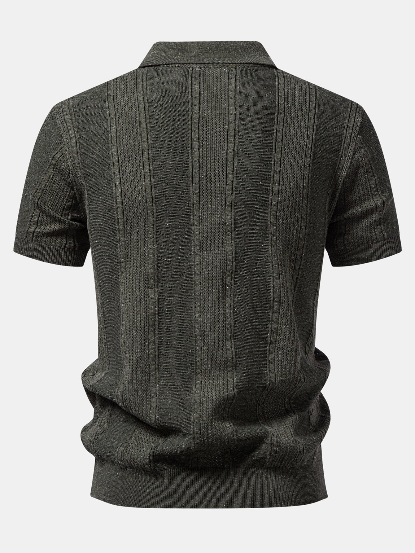 Linen Textured Knit Polo & Slim Fit Tapered Trousers