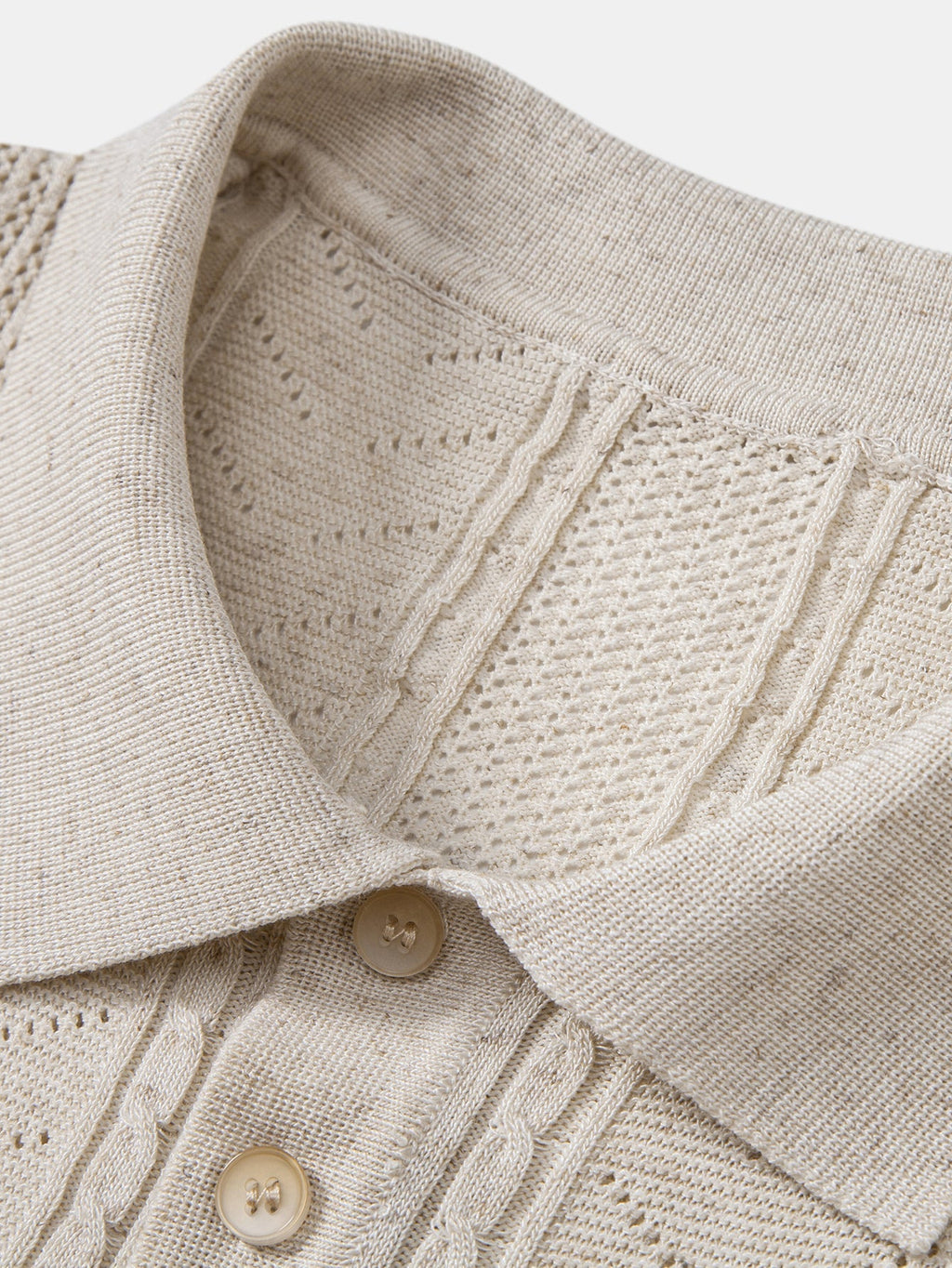 Linen Textured Knit Polo & Slim Fit Tapered Trousers