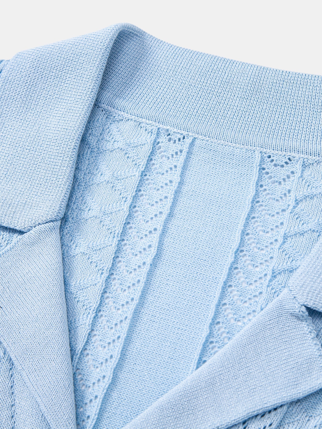 Textured Jacquard Open Knit Shirt & Straight Leg Linen Pants