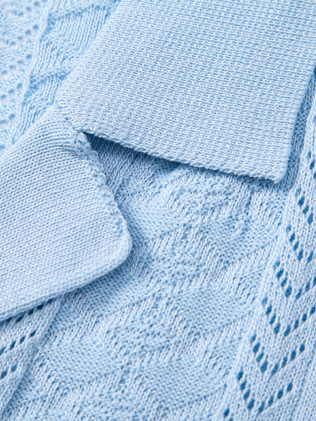 Textured Jacquard Open Knit Shirt & Straight Leg Linen Pants