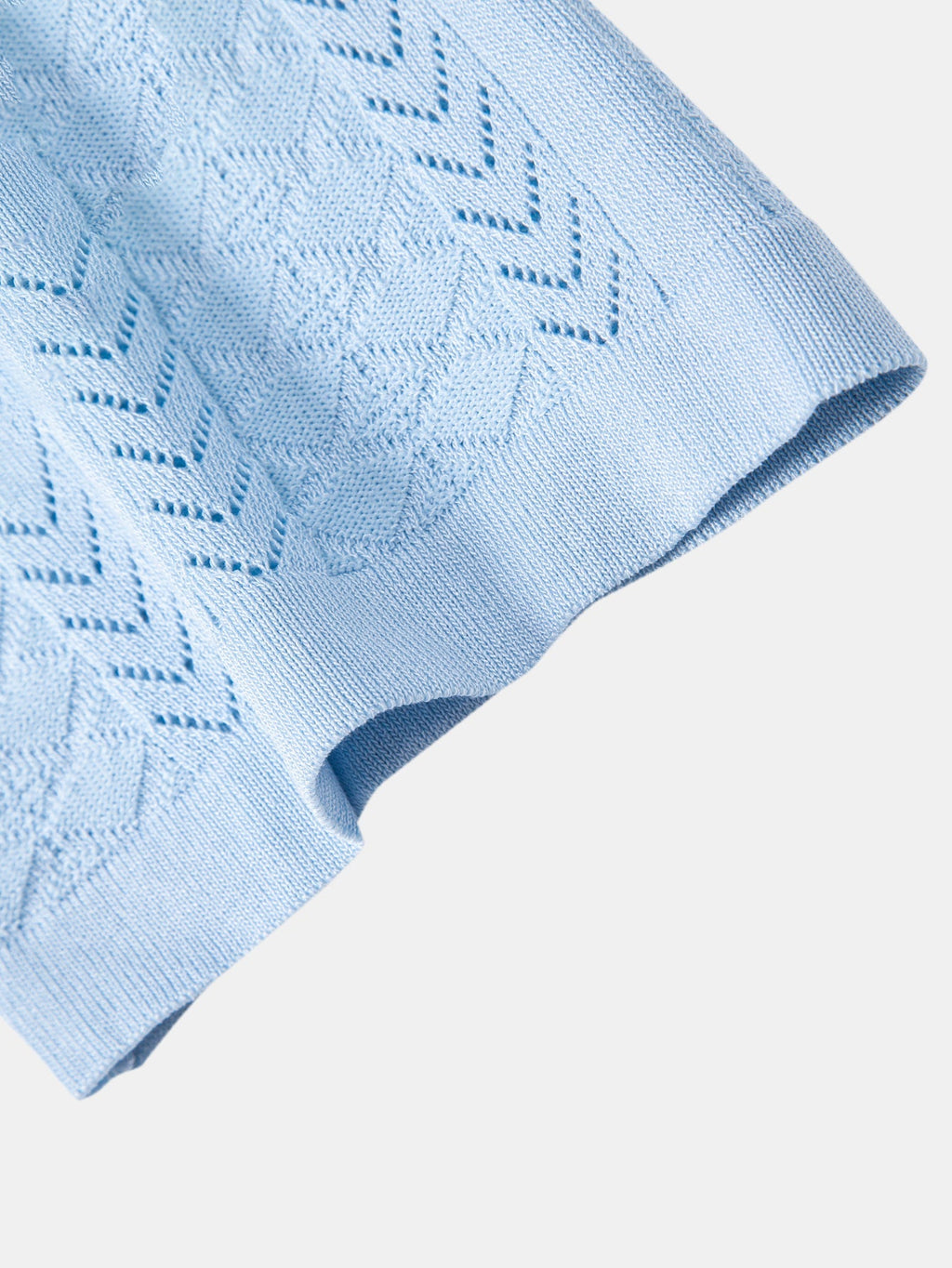Textured Jacquard Open Knit Shirt & Crinkle Textured Straight Leg Pants