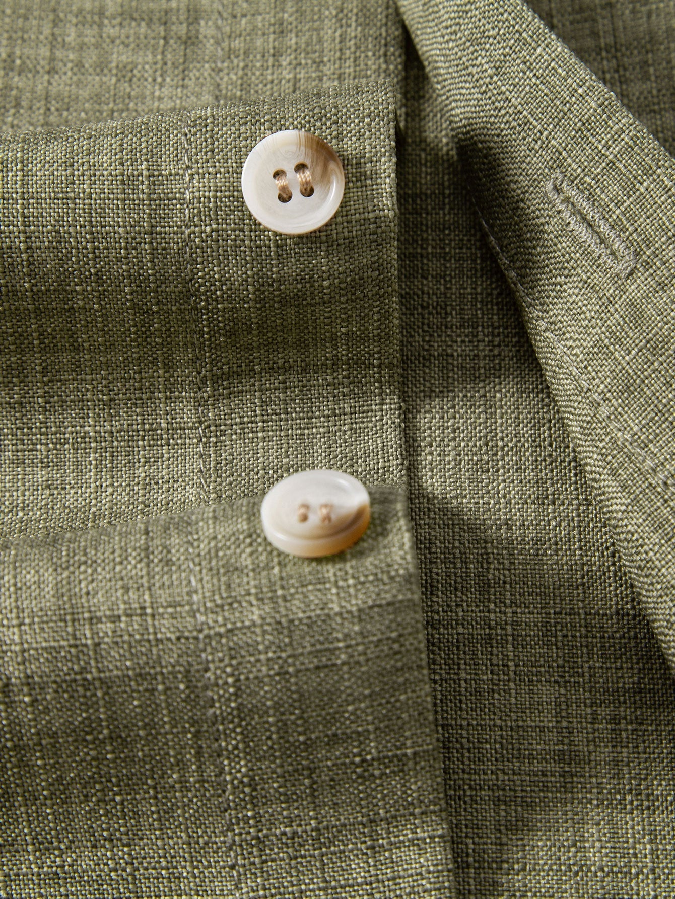 Linen Look Button Up Shirt & Crinkle Textured Straight Leg Pants